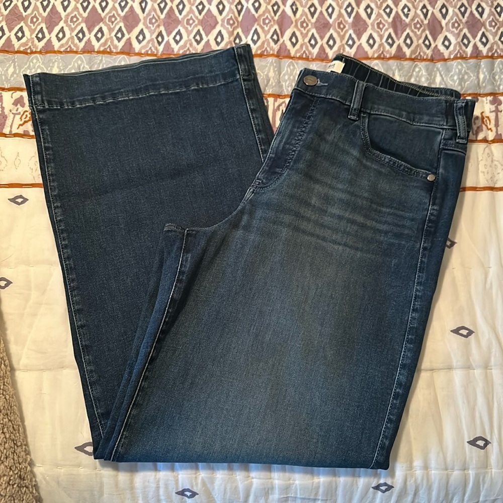 UpWest dark wash wide leg denim, L (14-16)